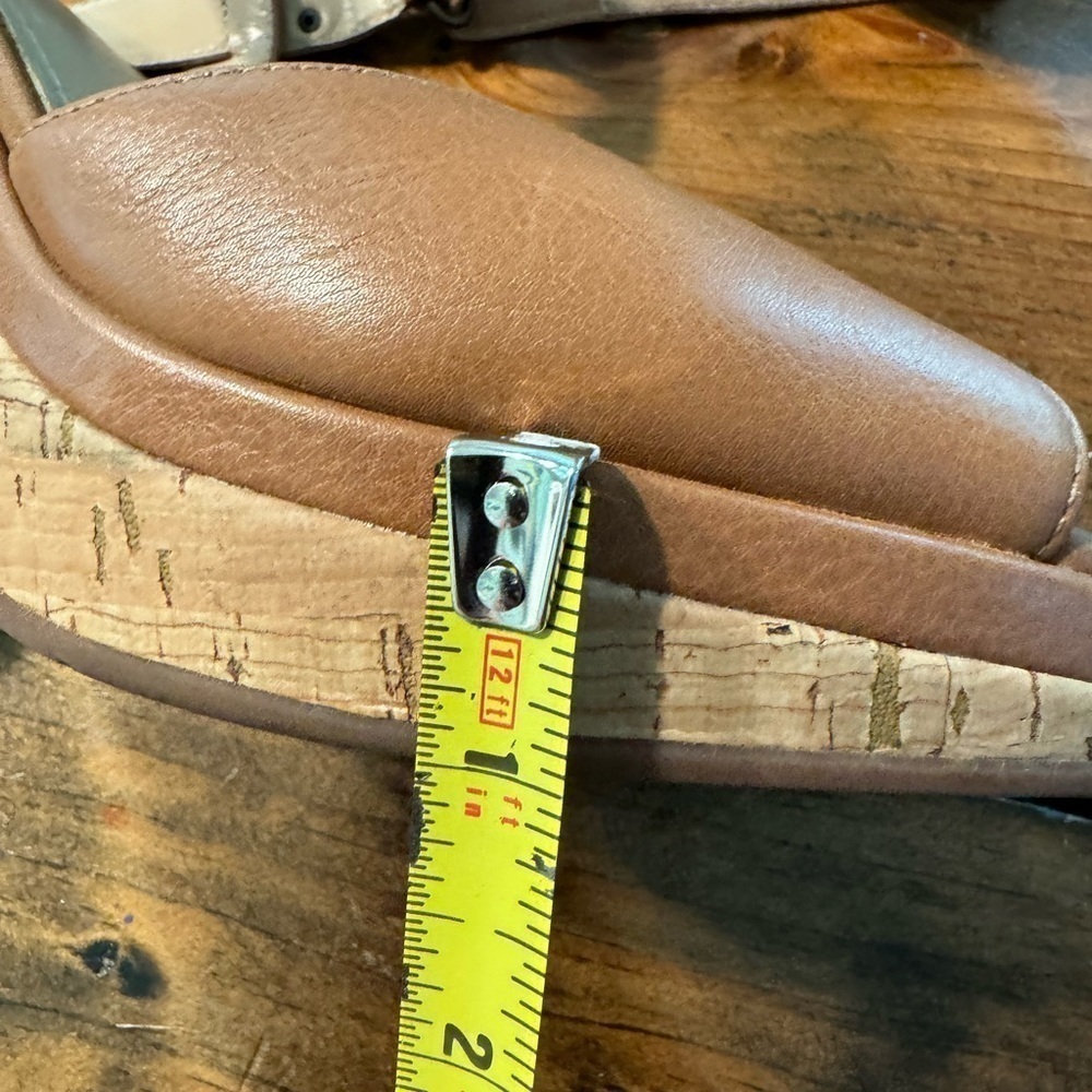 Johnston & Murphy Ashlyn Sandal tan leather w/cork sole Size9 made in Brazil - Picture 10 of 12